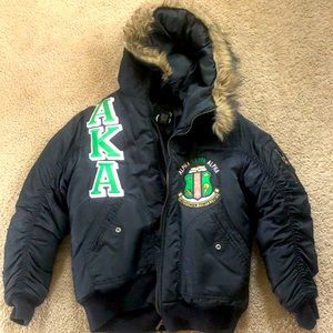 Aka fur hooded Puff coat